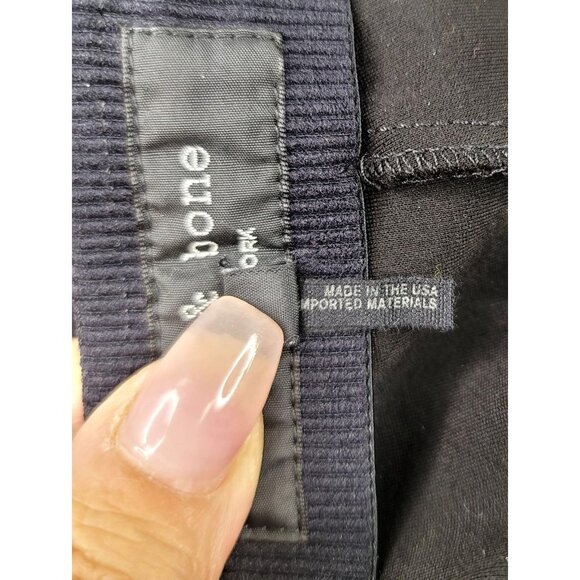 Rag & Bone Simone Snap Black Pant Ankle Slim Cropped Back Zip Size 6 USA - Picture 6 of 11